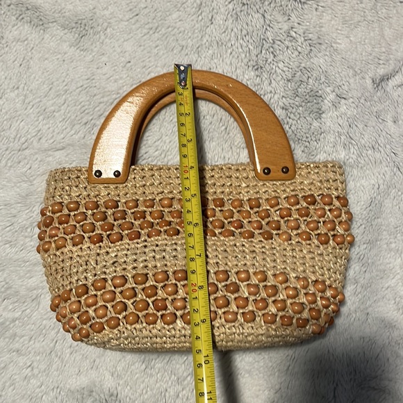 Summer clean out!!  Vintage beaded bag with solid wood handles - Picture 5 of 5